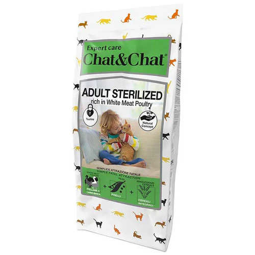 Expert Chat & Chat Care Adult Sterilized Cat Food Rich in White Meat Poultry 900 g - Image 1