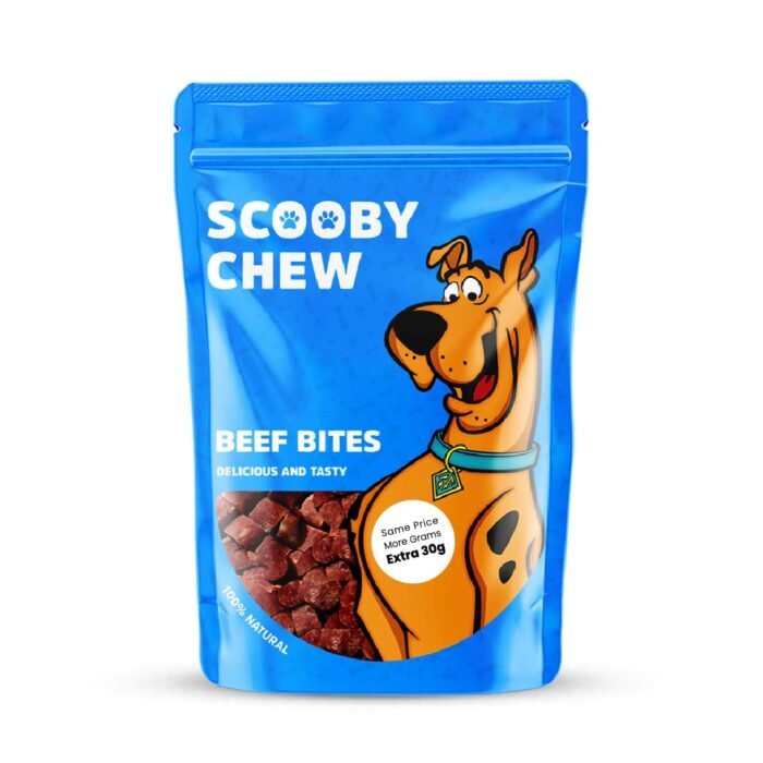 Scooby Chew with Beef Bites Dog Treats 120g + Extra 30g Free - Image 1