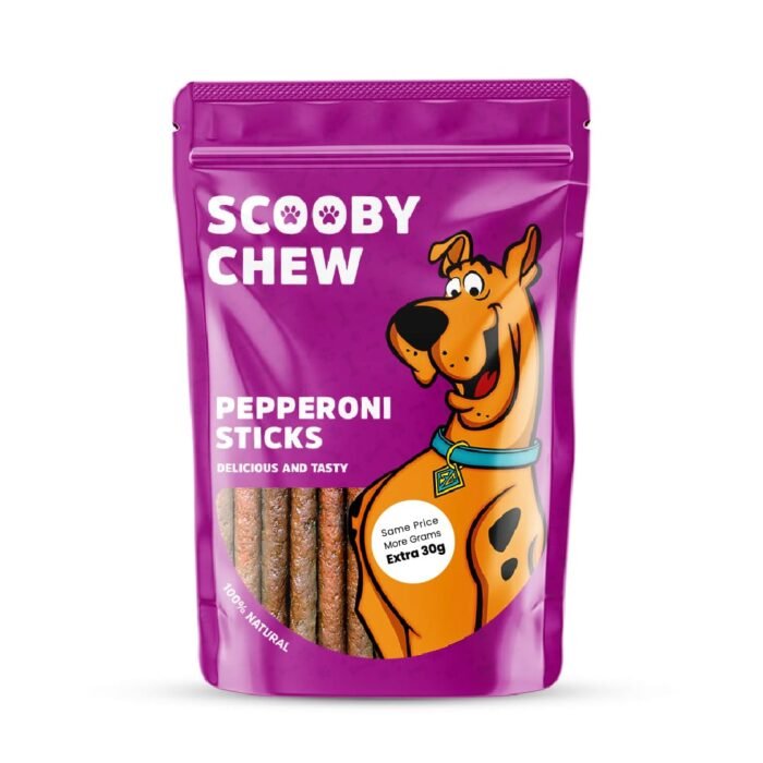 Scooby Chew with Pepperoni Sticks Dog Treats 120g + Extra 30g Free - Image 1