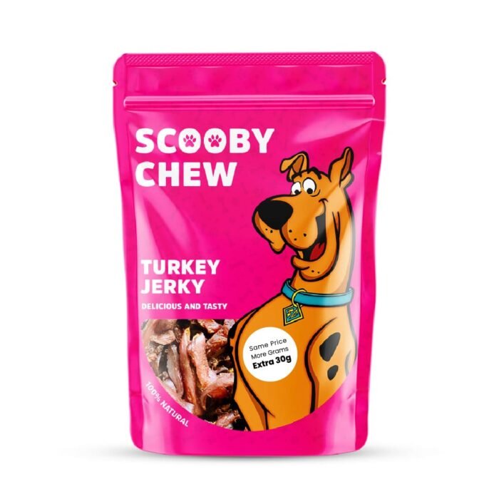 Scooby Chew with Turkey Jerky Dog Treats 120g + Extra 30g Free - Image 1