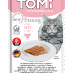 TOMi 85g pouch for sterilised cats – beef in jelly