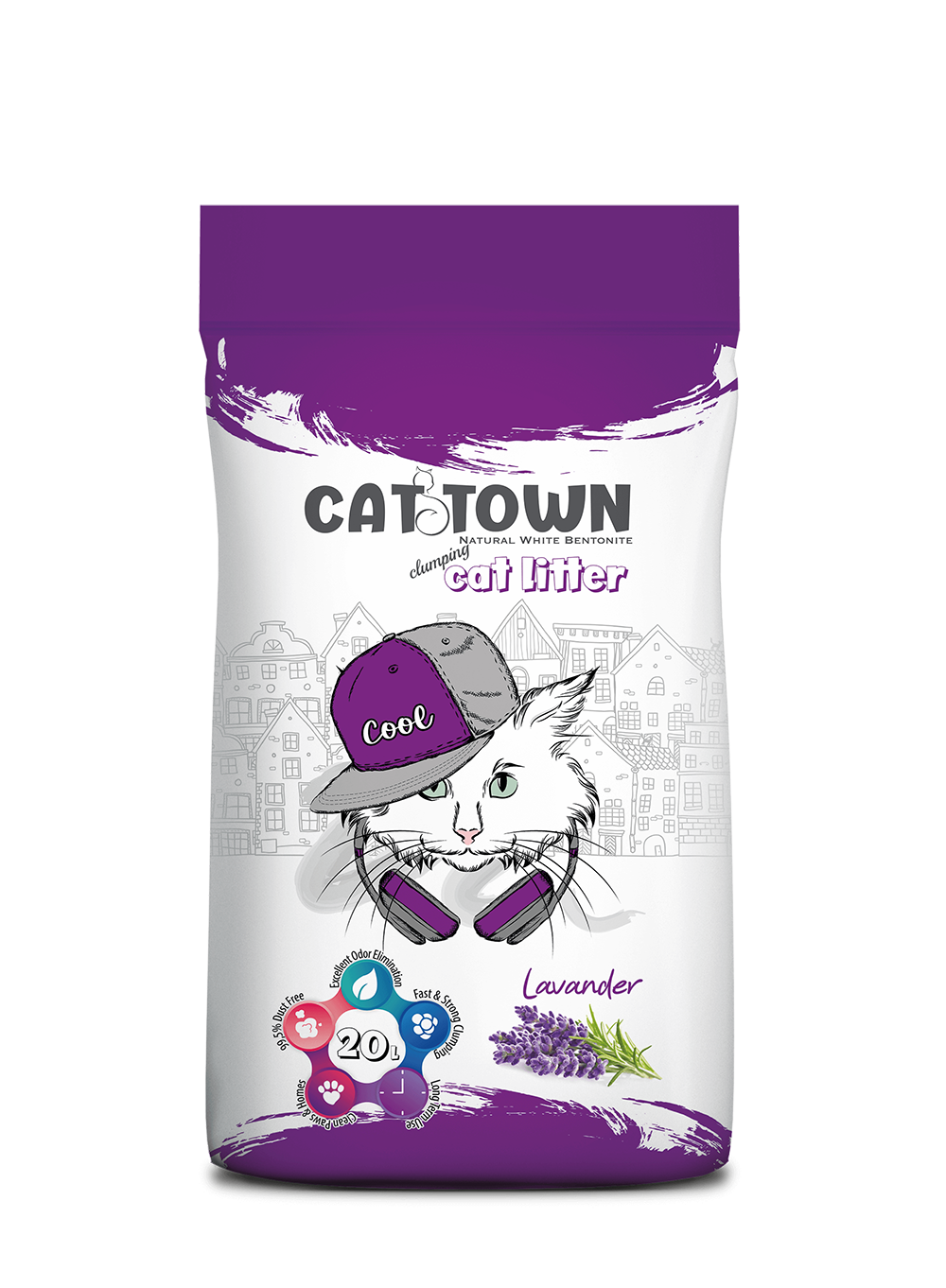 cattown-20lt-lavender Cat Town Lavender Scented 20L - Image 1