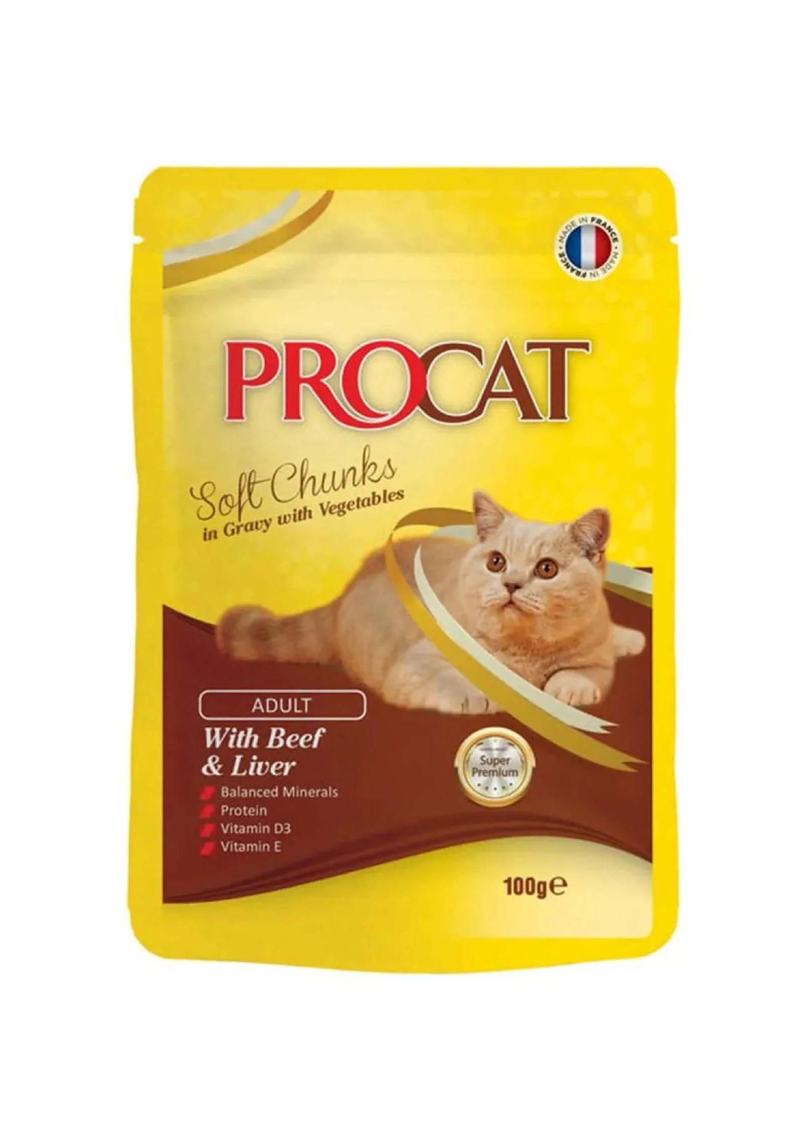 Procat Wet Food Beef&Liver Gravy Pouch 100g - Image 1