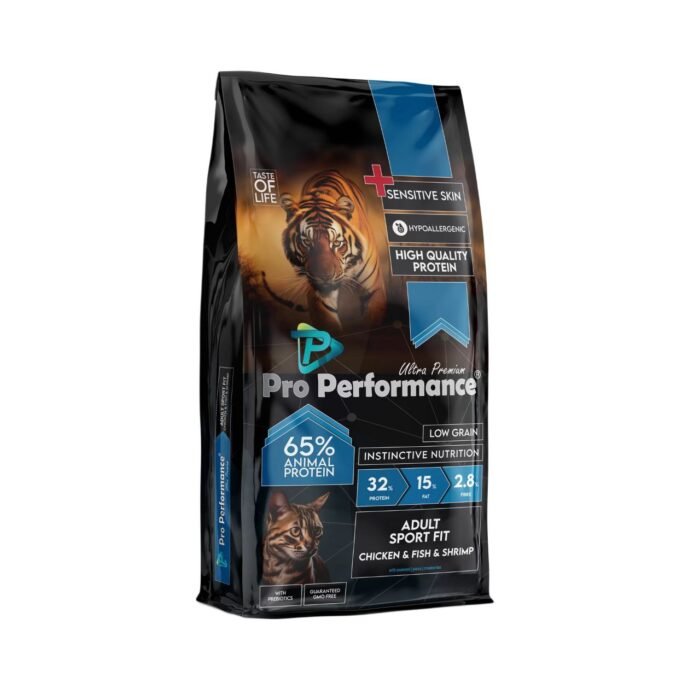 pro performance - Adult Sport Fit Ultra Premium Hypoallergenic Dry food With chicken & fish & shrimp for Senstive Skin Cat 2kg - Image 1