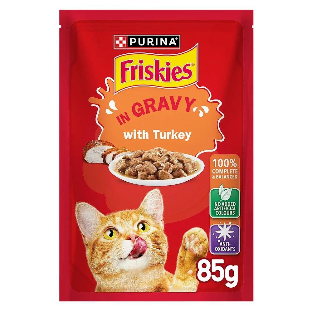 photo_6017344371512429454_y Purina Friskies Turkey in Gravy Wet Cat Food Pouch 85g - Image 1