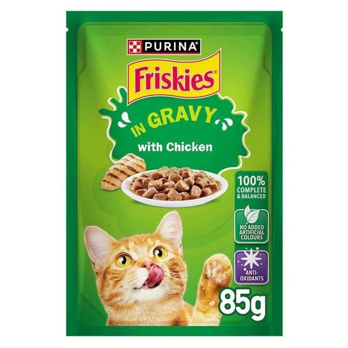 Purina Friskies Chicken in Gravy Wet Cat Food Pouch 85g - Image 1