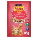 Purina Friskies Junior with Chicken in Gravy Wet Cat Food Pouch 85g