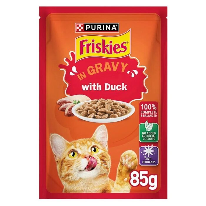 Purina Friskies Duck in Gravy Wet Cat Food Pouch 85g - Image 1