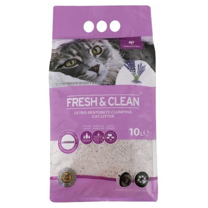 Fresh And Clean Bentonite Ultra Clumping Litter Lavender 10 L - Image 1