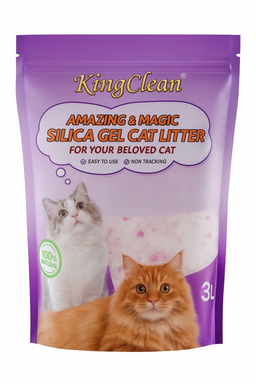 photo_6026277177638635278_y KingClean Amazing & Magic Silica Gel Cat Litter 3L (LAVENDER) - Image 1
