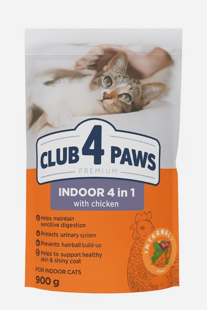 Club 4 Paws Premium – Indoor 4 in 1 with Chicken (900g) - Image 1