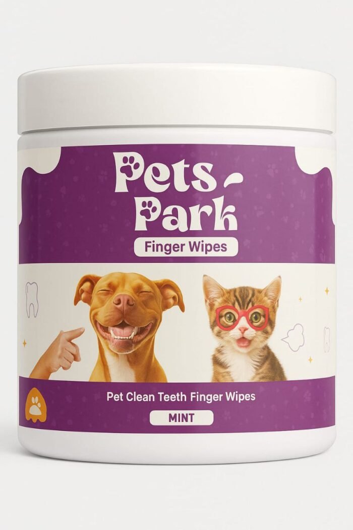 Pets Park Pet Clean Teeth Finger Wipes, Mint flavored - Image 1