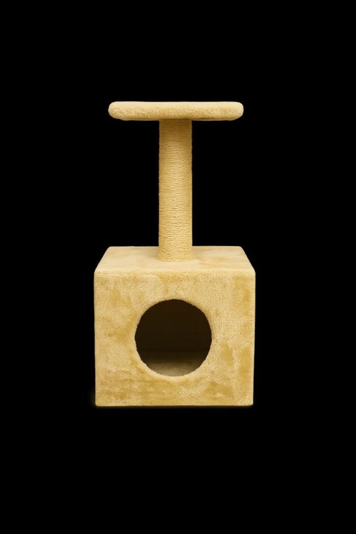 Beige Cat Condo Scratching Post - Image 1