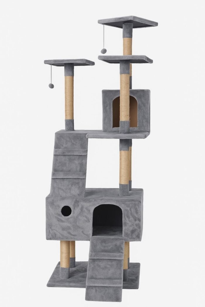 Gray Multi-Level Cat Tower - Image 1