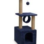 Navy Cat Tower with Scratch Post