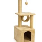 Beige Cat Tower with Scratch Post