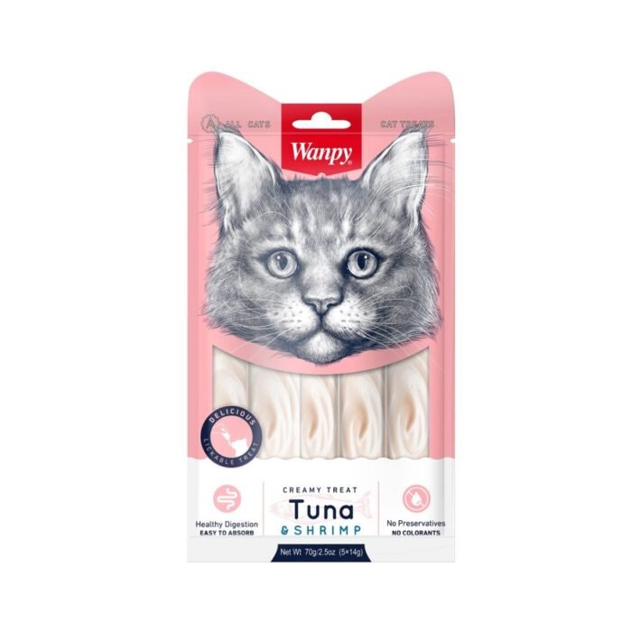 Wanpy Creamy Lickable Treat - Tuna & Shrimp (5)packs - Image 1