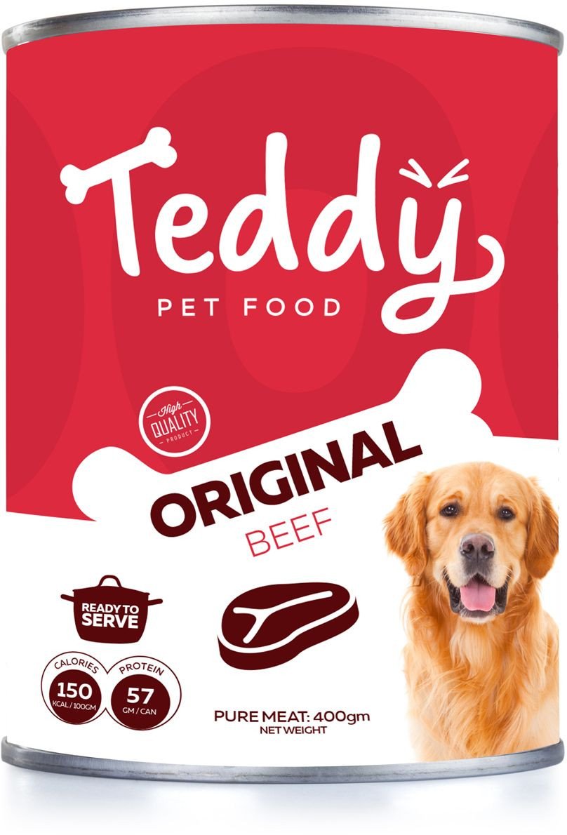 49241585420863 Teddy Original Dog Wet Food Beef 400 gm - Image 1