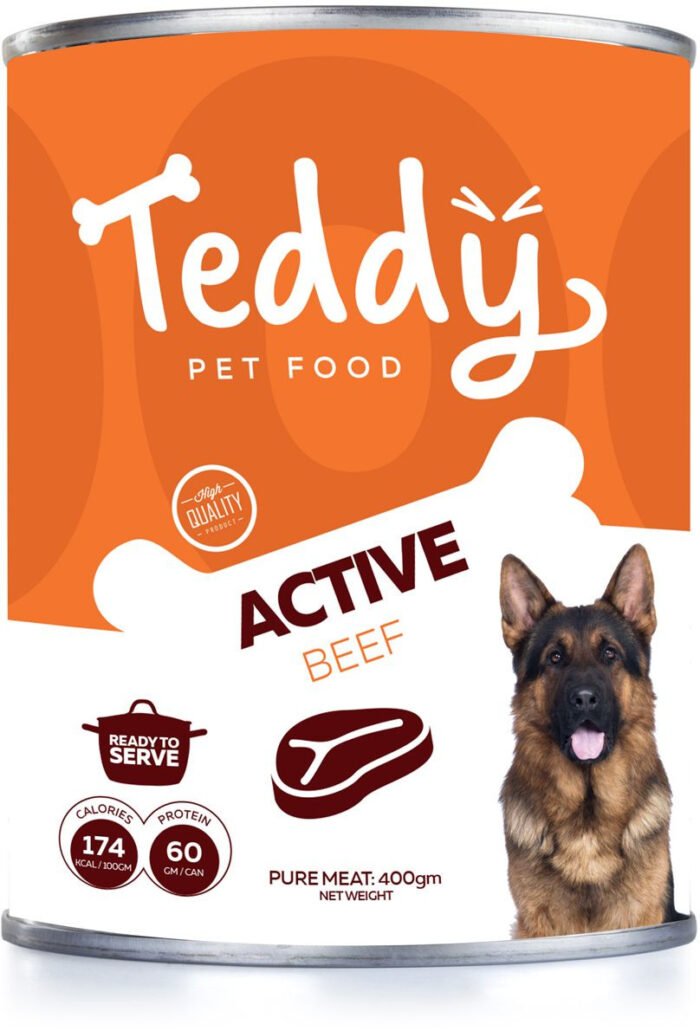 Teddy Active Dog Wet Food Beef 400 gm - Image 1