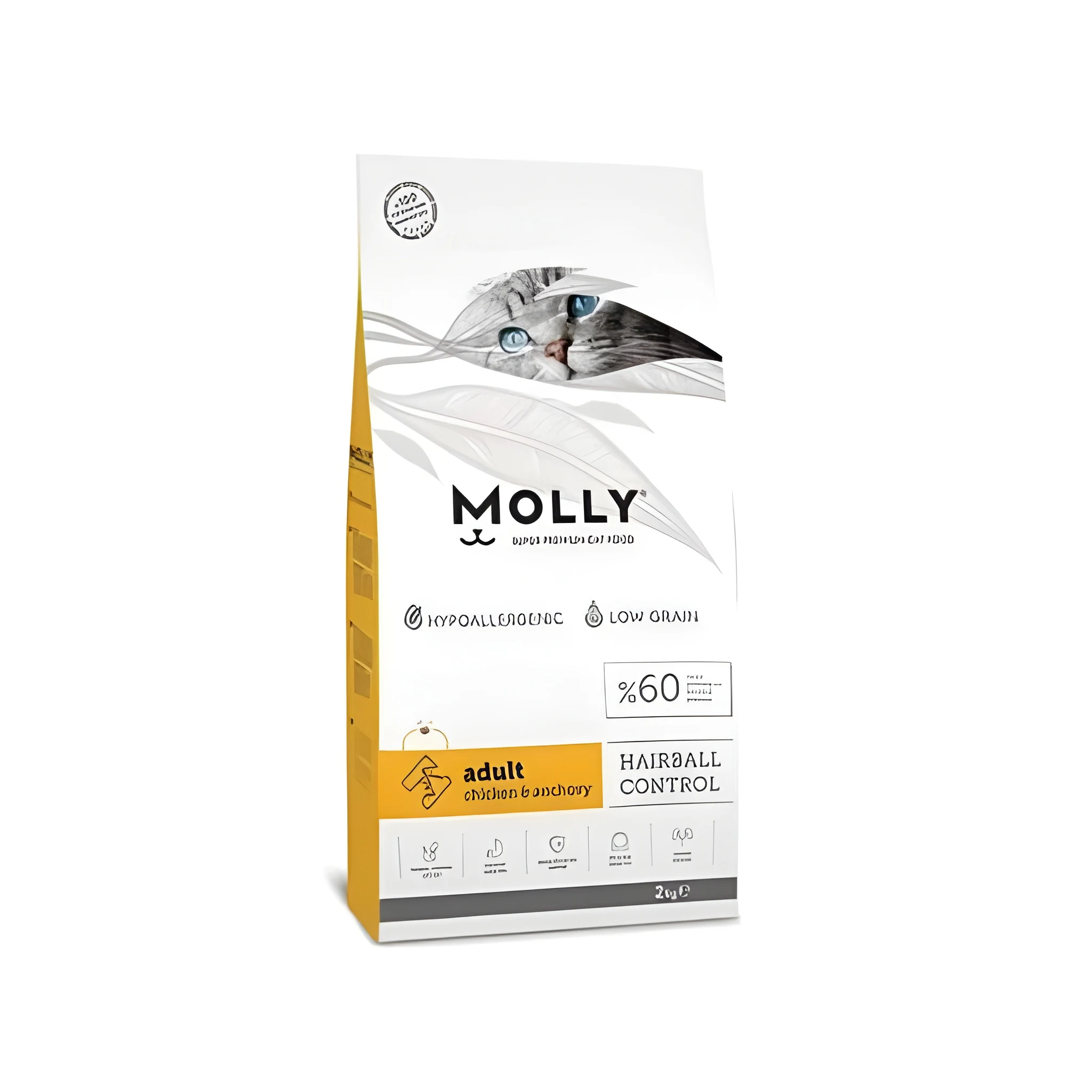 7AC9BCE1-BB60-4C02-B9C5-4C01F7B06744 MOLLY Hairball Control – Adult Chicken & Anchovy (2kg) - Image 1