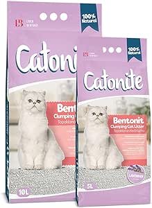 619ksYZfUhL._AC_SY300_SX300_QL70_ML2_ Catonite Anti-Bacterial & Dust Fast Clumping Cat Litter with Fresh Scents Made with Bentonite 10L - Image 1