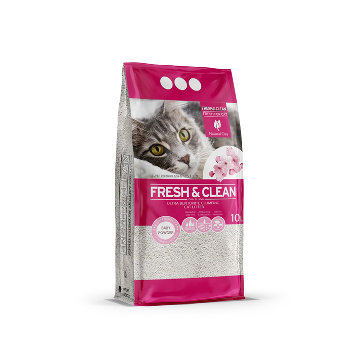 2026/10/119840.png FRESH&CLEAN CAT LITTER baby powder 10L - Image 1